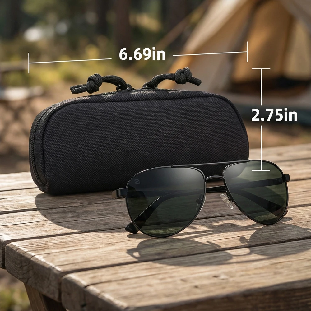 Estuche táctico para gafas con funda MOLLE antichoque de nailon - imagen 4