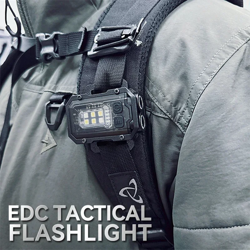 Linterna táctica EDC recargable USB con clip y sistema MOLLE - imagen 5