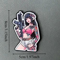 Parche táctico de chica anime con velcro para mochila y ropa