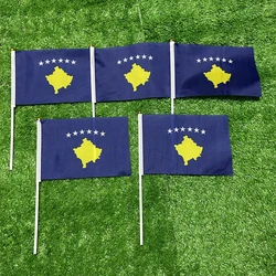 Bandera Kosovo ondeando poste plástico 21x14 cm decoración hogar
