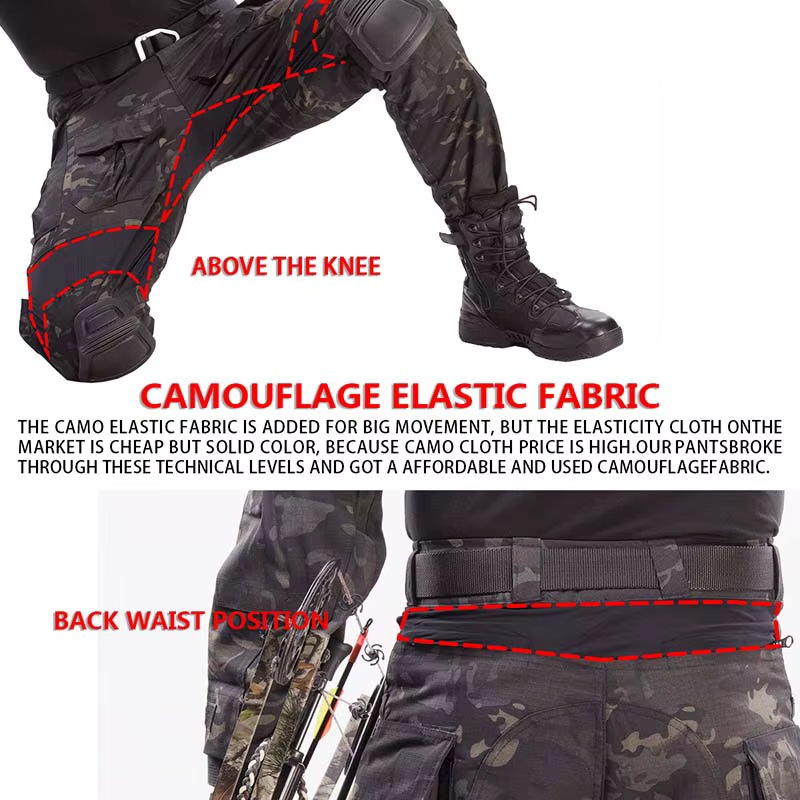 HAN WILD Pantalón paintball táctico con rodilleras - imagen 3