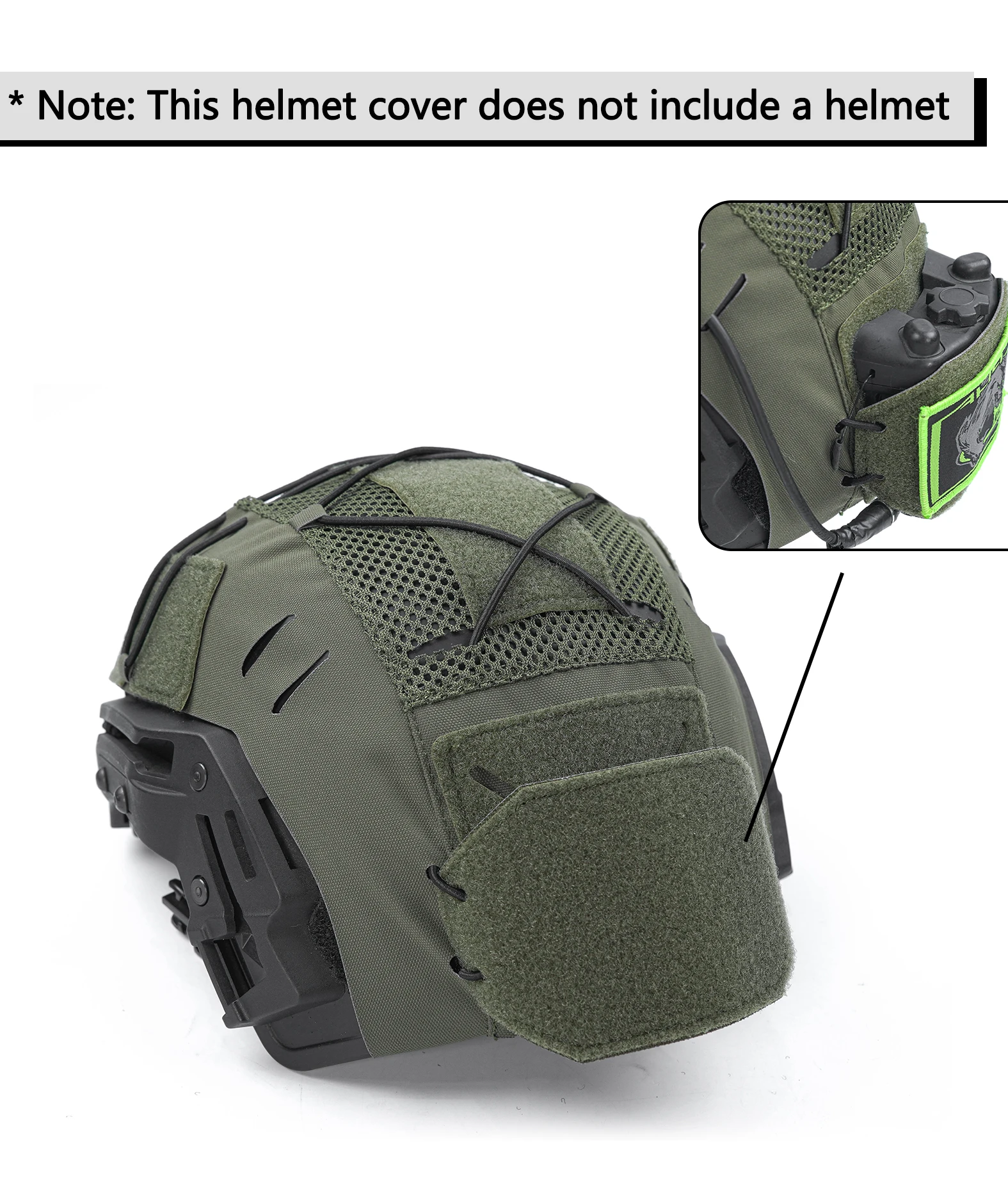 Dmgear Exfil cubre casco táctico verde airsoft - imagen 4