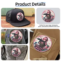 Parche táctico Velcro Waifu anime – Mochila y chaleco
