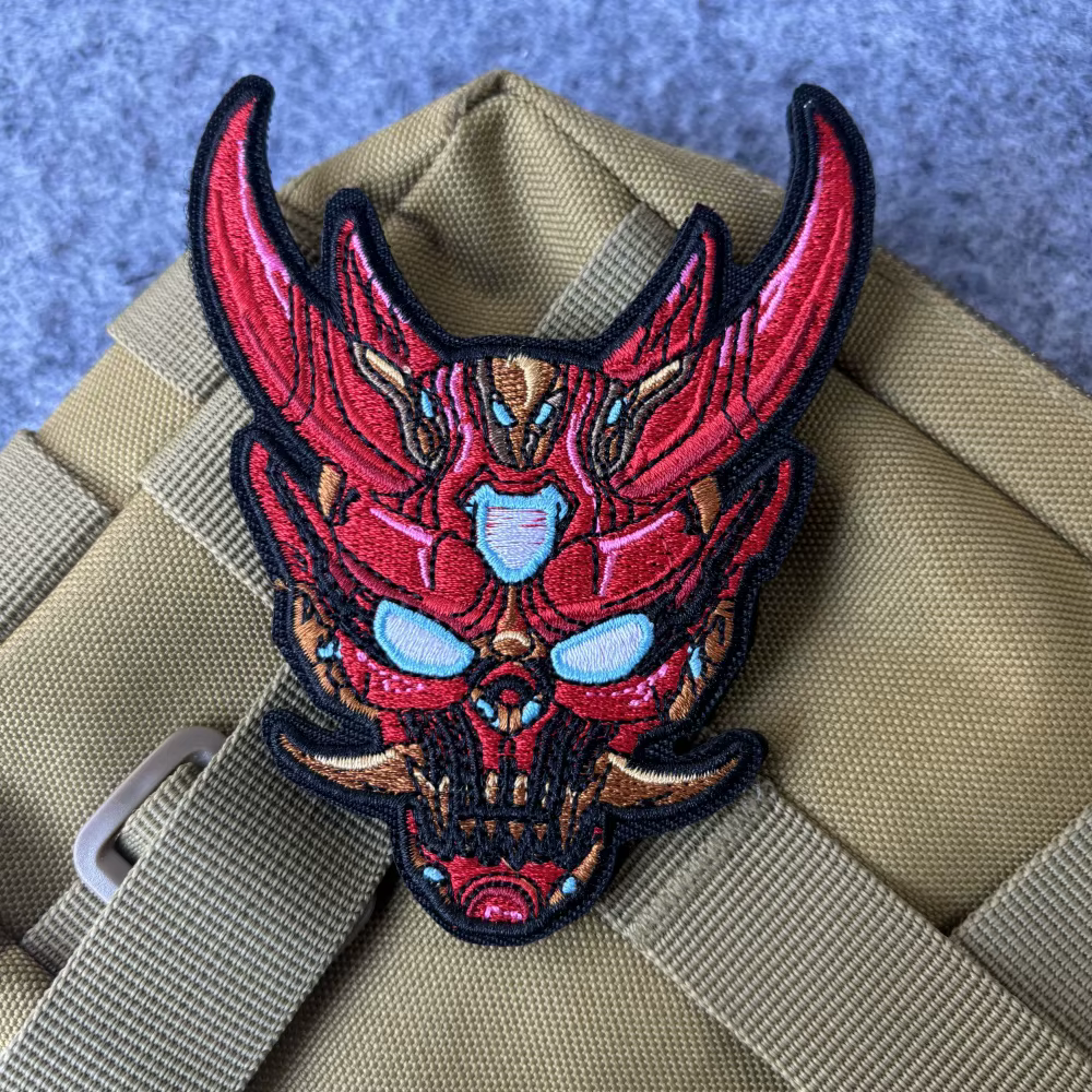 Parche táctico Punk Skull Hell Demon bordado velcro – insignia militar - imagen 5