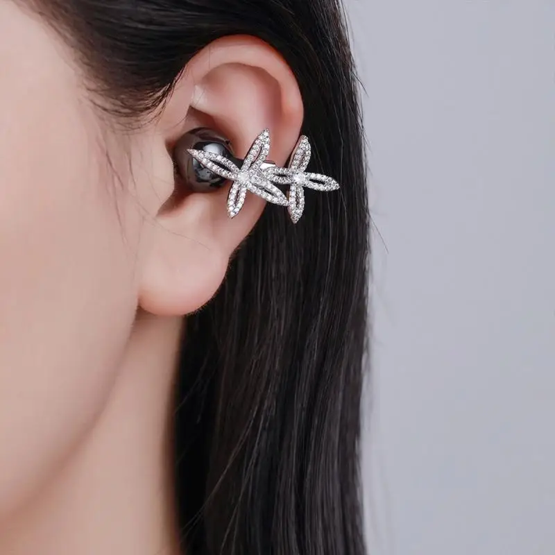 Clips decorativos para auriculares – Adorno floral con pedrería - imagen 2