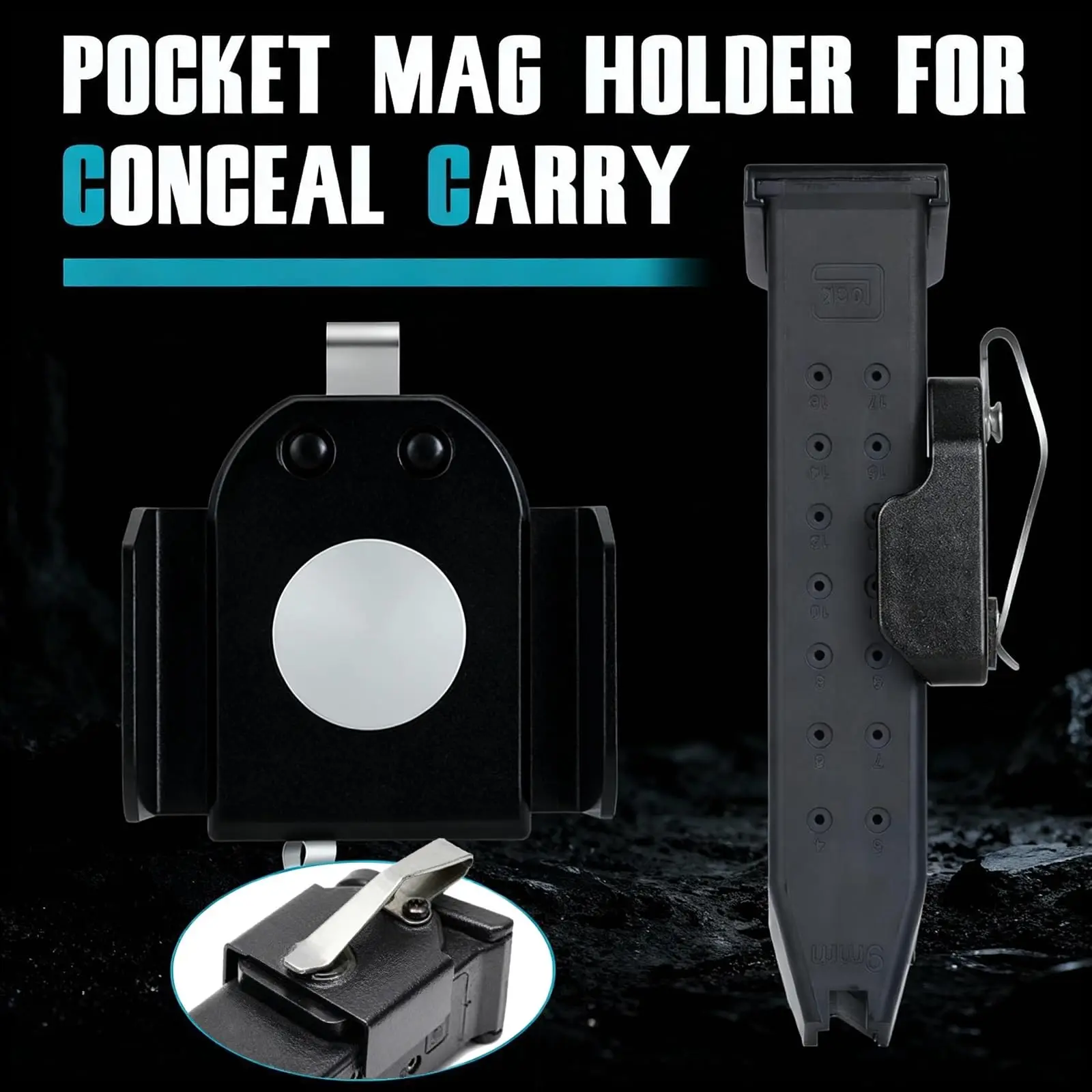 Portarrollos táctico magnético para cinturón, clip y funda de bolsillo - imagen 5