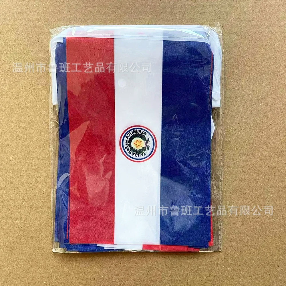 Banderines de Paraguay de poliéster para guirnalda festiva