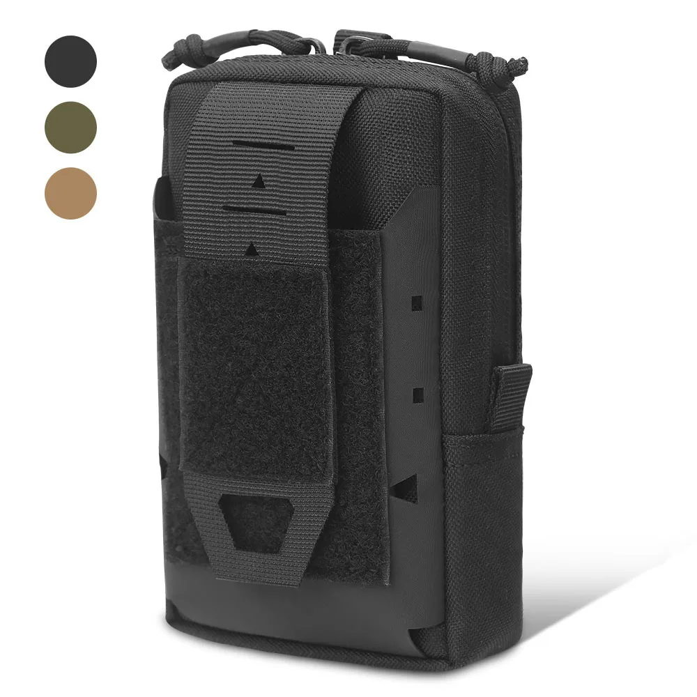 Bolsa táctica Molle EDC vista frontal con bolsillo principal