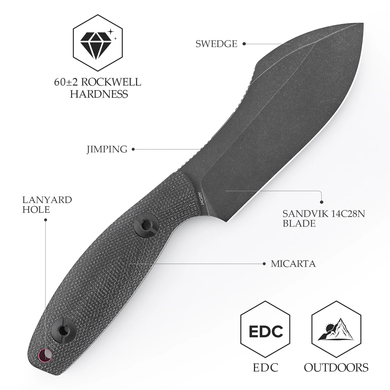 Cuchillo TRIVISA Straight Pumpkin-BM con funda Kydex para camping - imagen 2