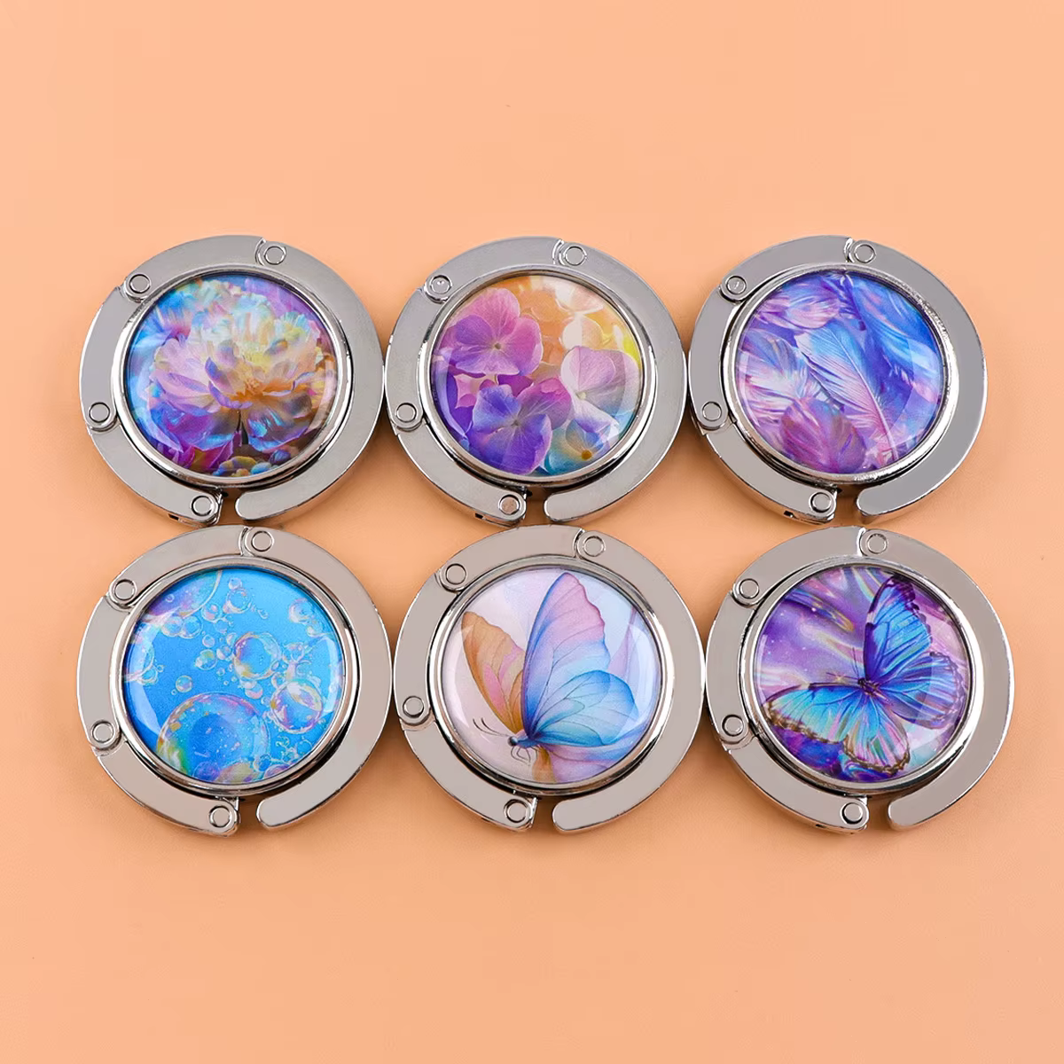 Ganchos mariposa para bolsos - soportes metálicos plegables duraderos - imagen 4