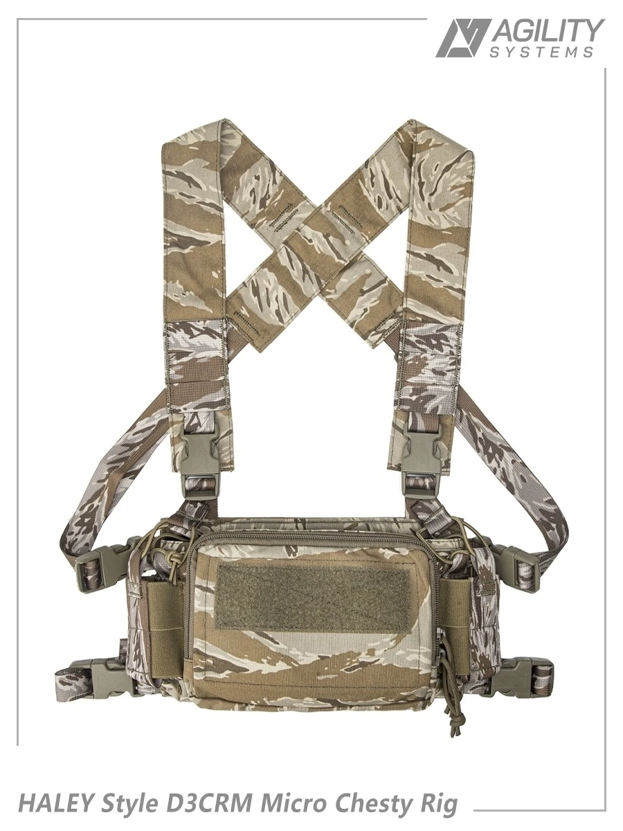 Chaleco táctico AS D3CRM ligero camuflaje rayas tigre con funda - imagen 5
