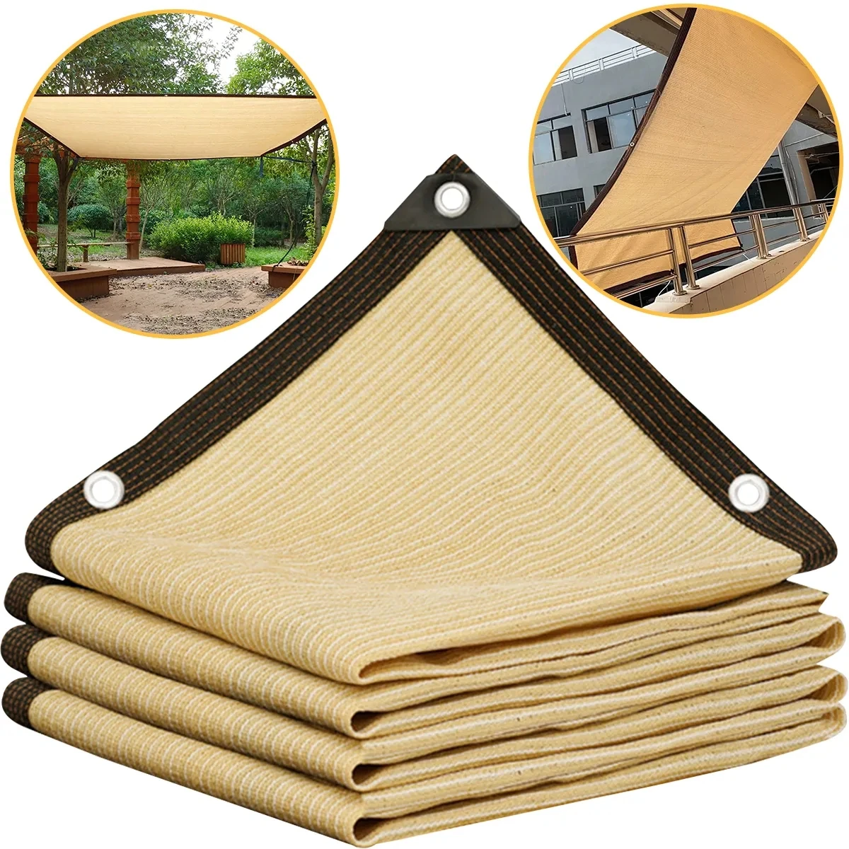 Malla sombra HDPE anti-UV resistente para jardín terraza camping - imagen 5