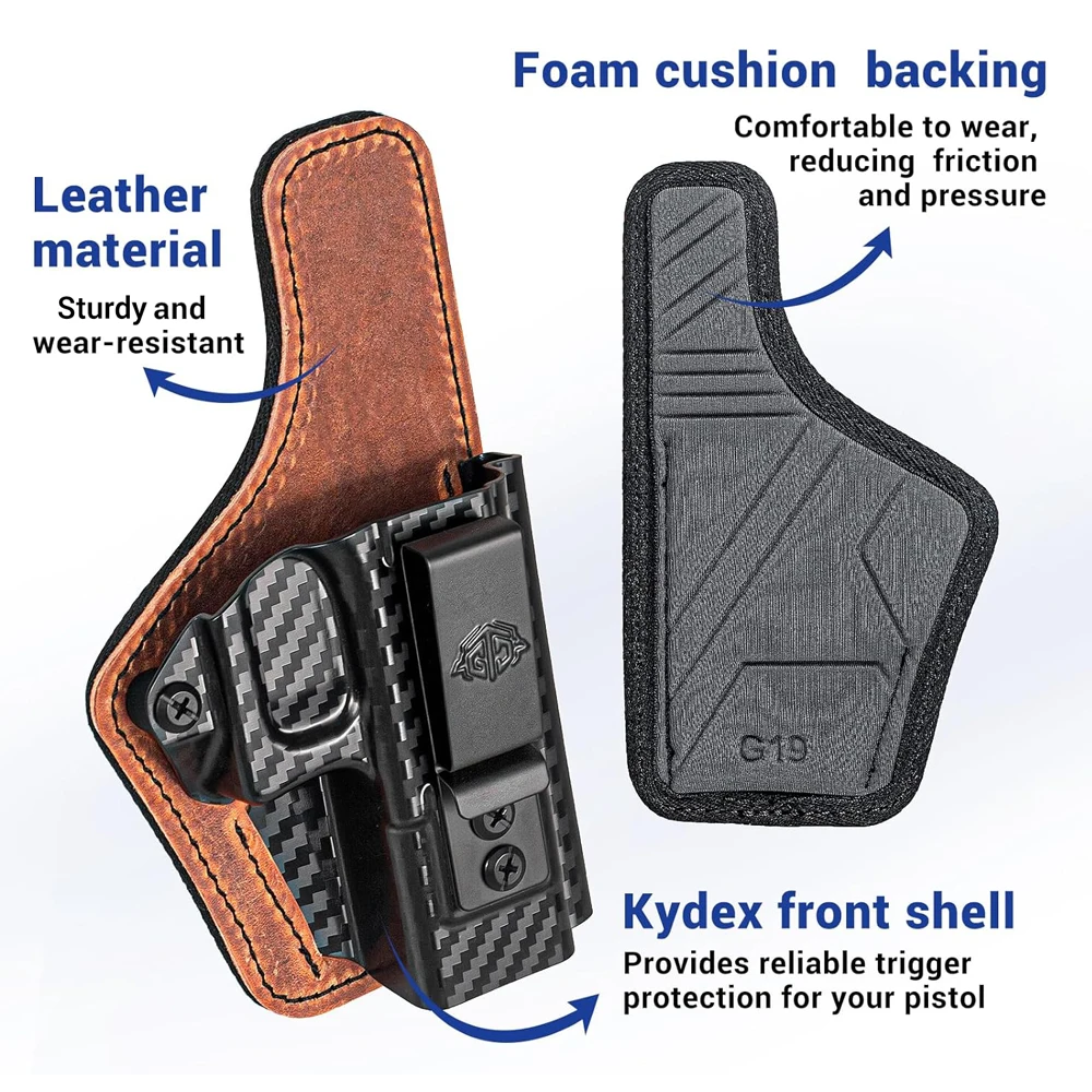 Funda IWB oculta Glock G43 y G19, dentro de cintura diestro - imagen 4