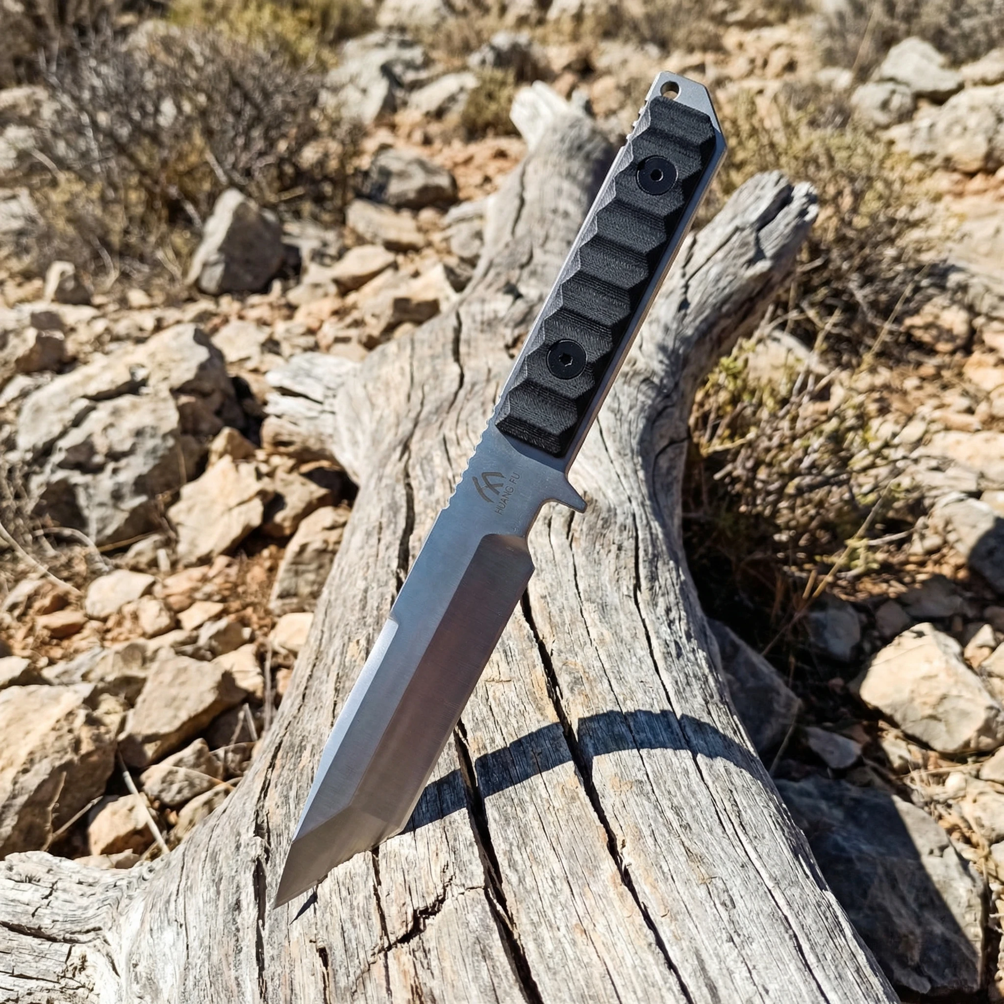 Cuchillo táctico fijo con funda resistente para supervivencia - imagen 5