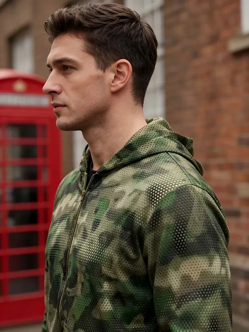 Pantalón de malla camuflado con cintura elástica