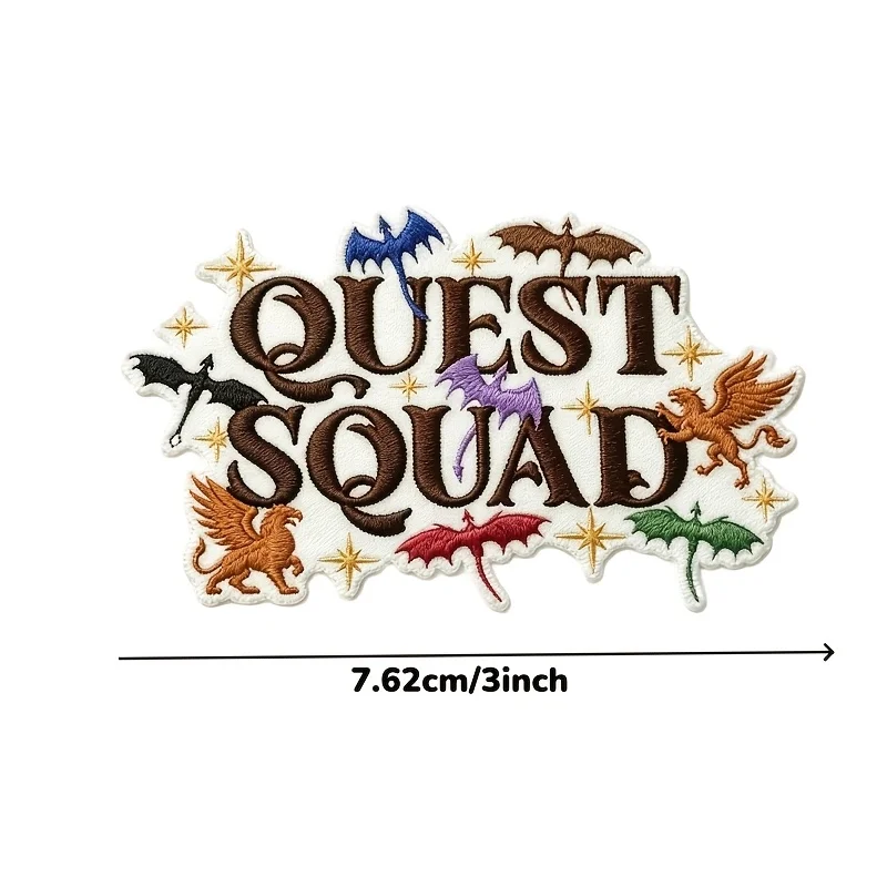 Parche bordado dragón Quest Squad termoadhesivo para ropa y gorras