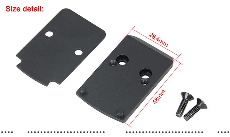 Placa adaptadora PP24-0167 con medidas visibles