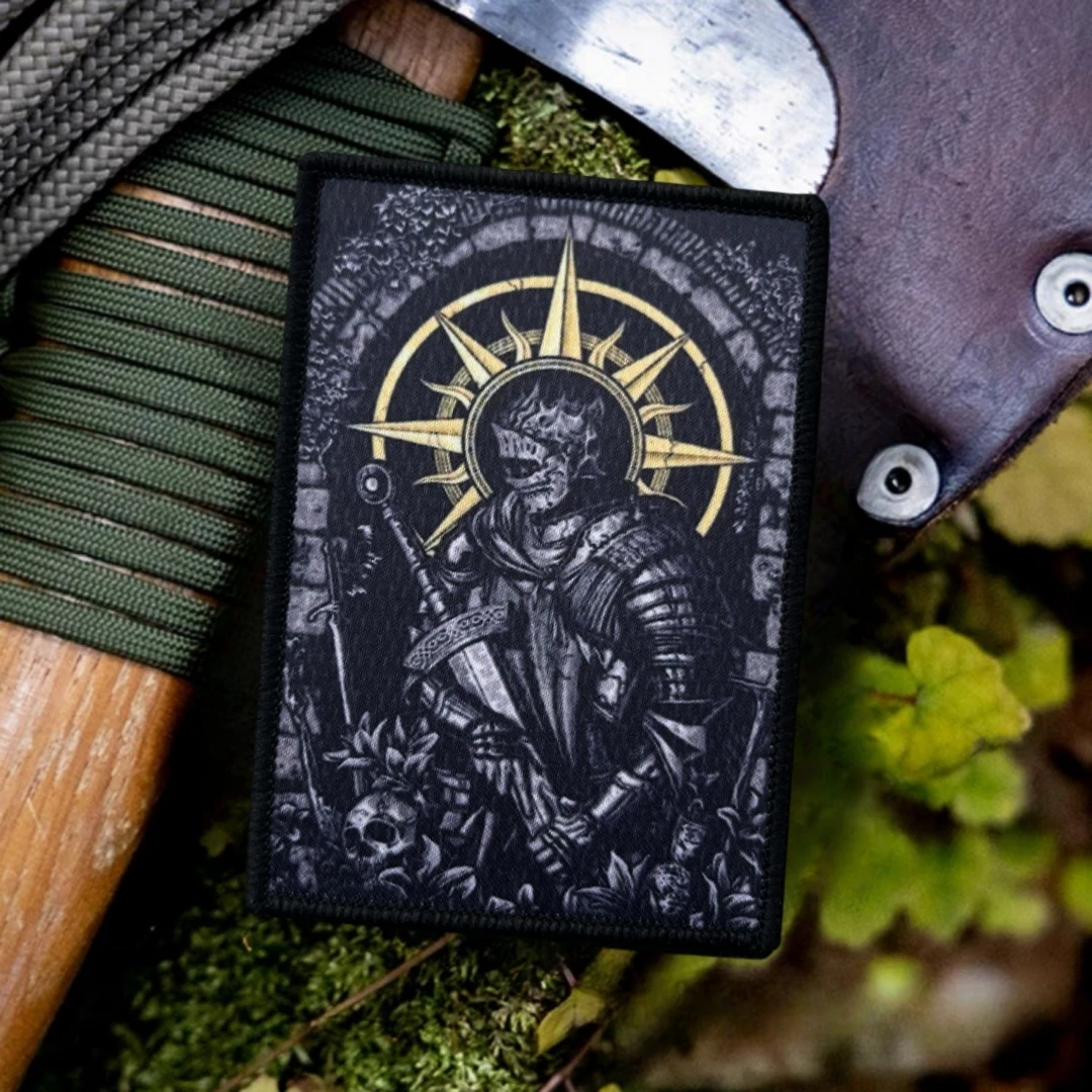 Parche táctico velcro bordado Dark Souls caballero esqueleto MOLLE - imagen 3