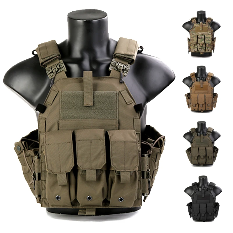 Chaleco táctico Emersongear visto desde ángulo lateral