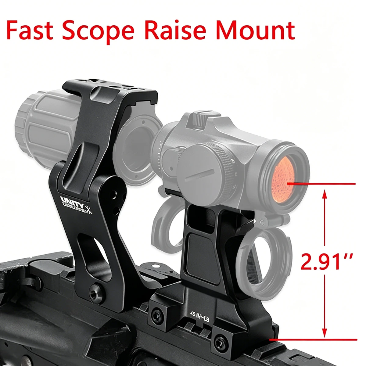 UNITY Base Montaje Rápido Táctico para Mira Punto Rojo Picatinny - imagen 2