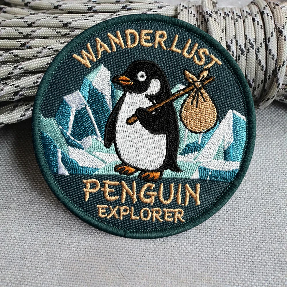 Parche bordado táctico pingüino aventurero gancho y bucle - imagen 5
