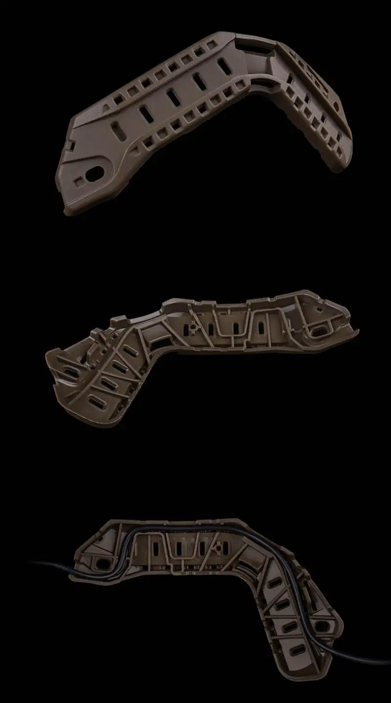 Vista de compatibilidad del riel con casco FAST High Cut