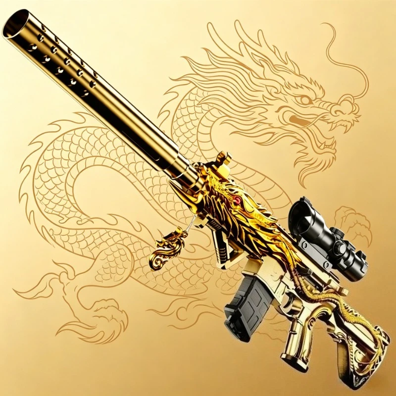 Dragón Dorado Pistola de juguete balas blandas con óptica para niños - imagen 2