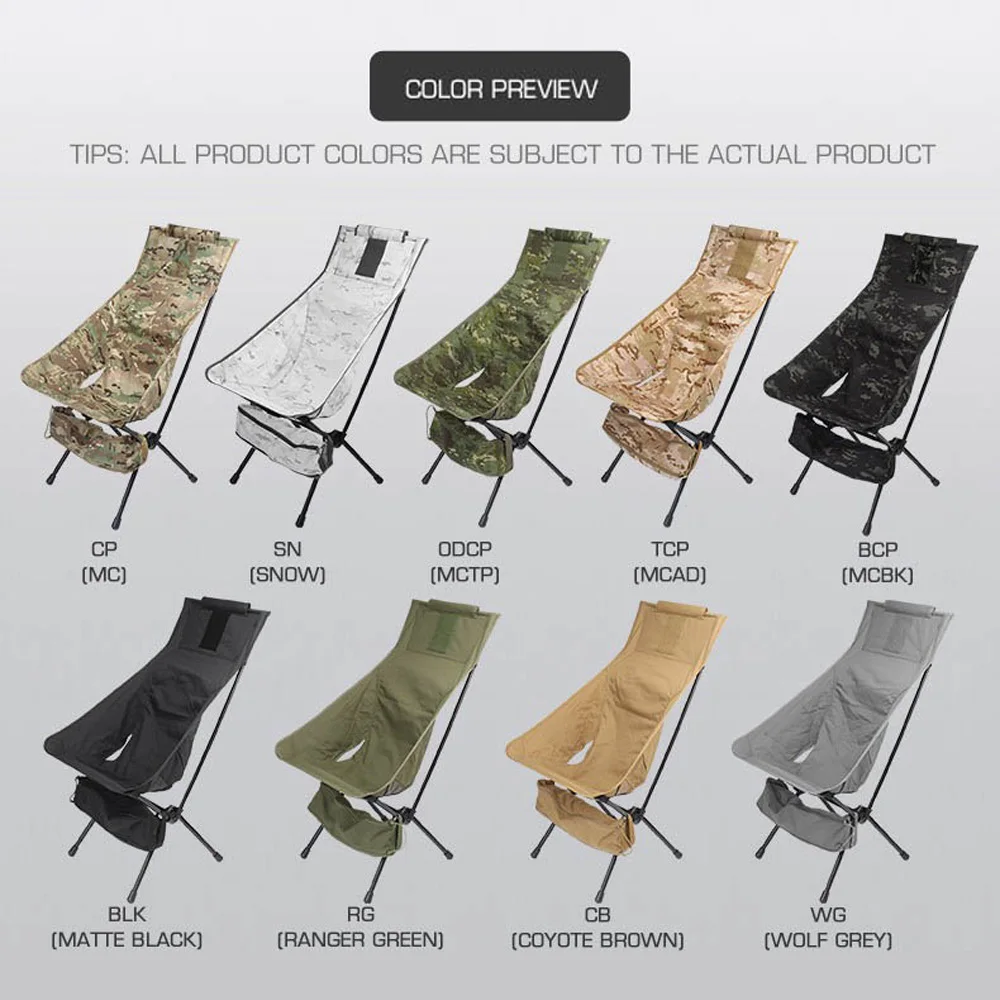 Silla plegable táctica con respaldo de aleación ligera para camping - imagen 4