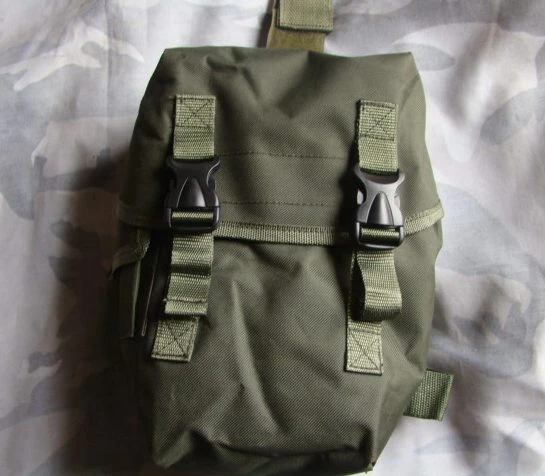 Bolsa verde y negra para máscara de gas y accesorios