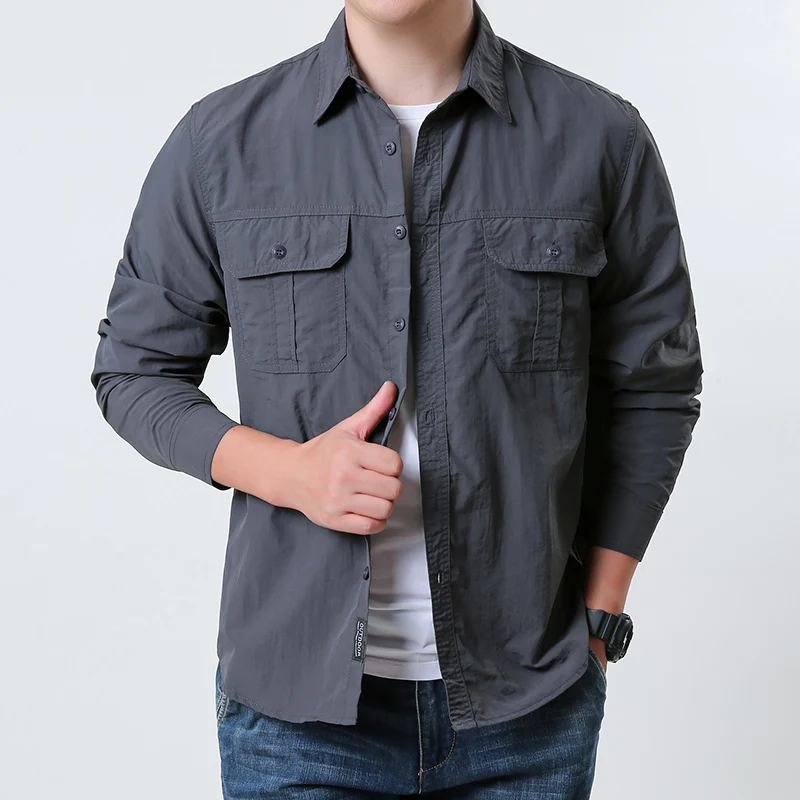 Camisa táctica de secado rápido transpirable con botones - imagen 3