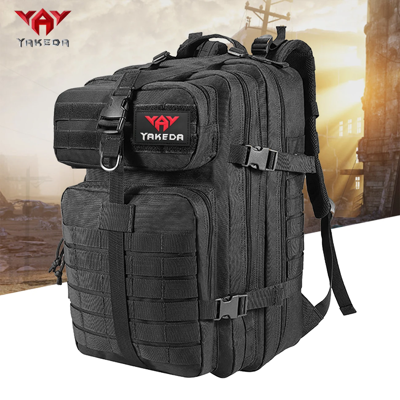 Mochila táctica YAKEDA 45L camuflaje ligera para montaña - imagen 4