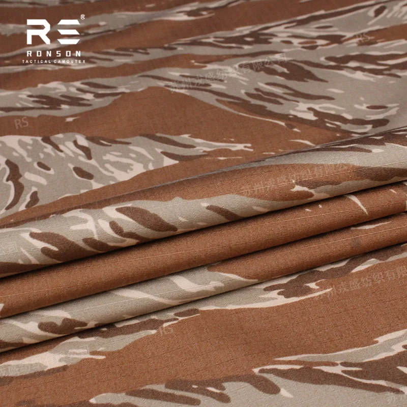 Tela ripstop camuflaje Desert Tiger Stripe NYCO táctico - imagen 5