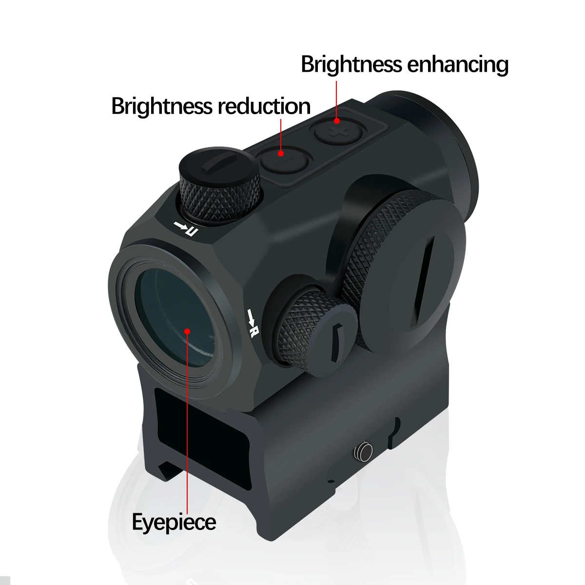 Mira punto rojo R5 compacta táctica para riel Picatinny - imagen 4