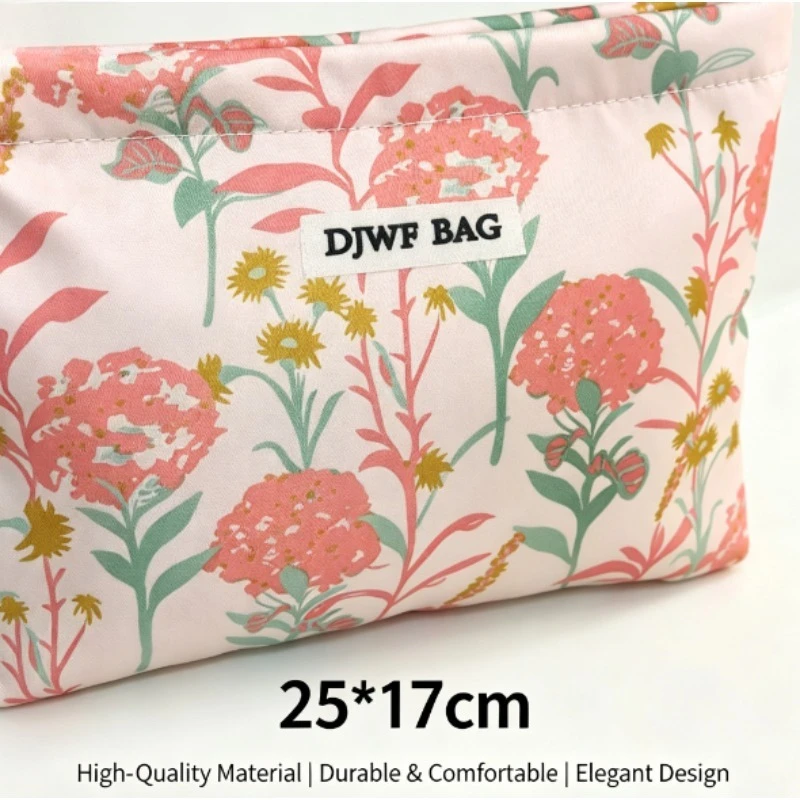 Bolsa de cosméticos floral gran capacidad portátil lujo mujer - imagen 4