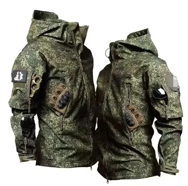 Chaqueta táctica con capucha impermeable y cálida camuflaje - Hombre - imagen 2