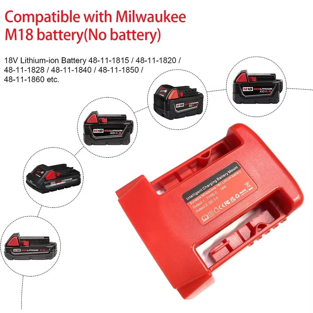Milwaukee adaptador de corriente portátil con montaje en cinturón