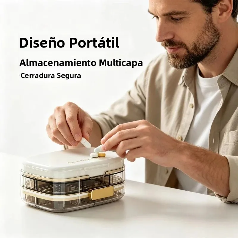 Pastillero portátil organizador semanal para medicación diaria - imagen 2