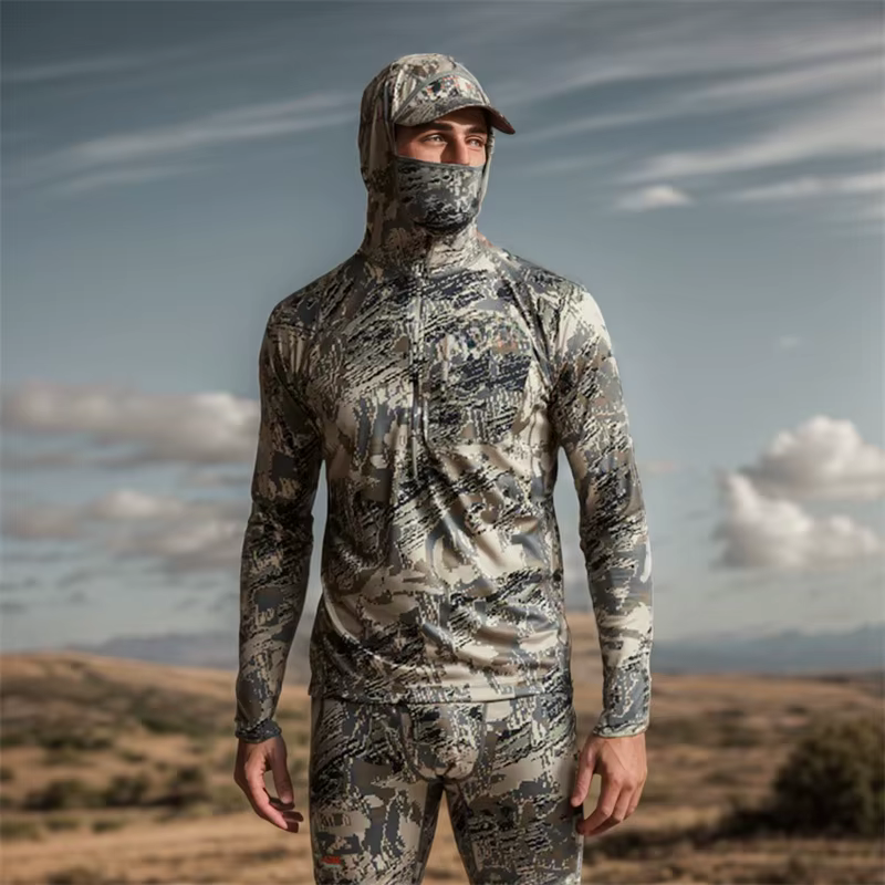 Sudadera camuflaje ligera con capucha para hombre de caza y pesca
