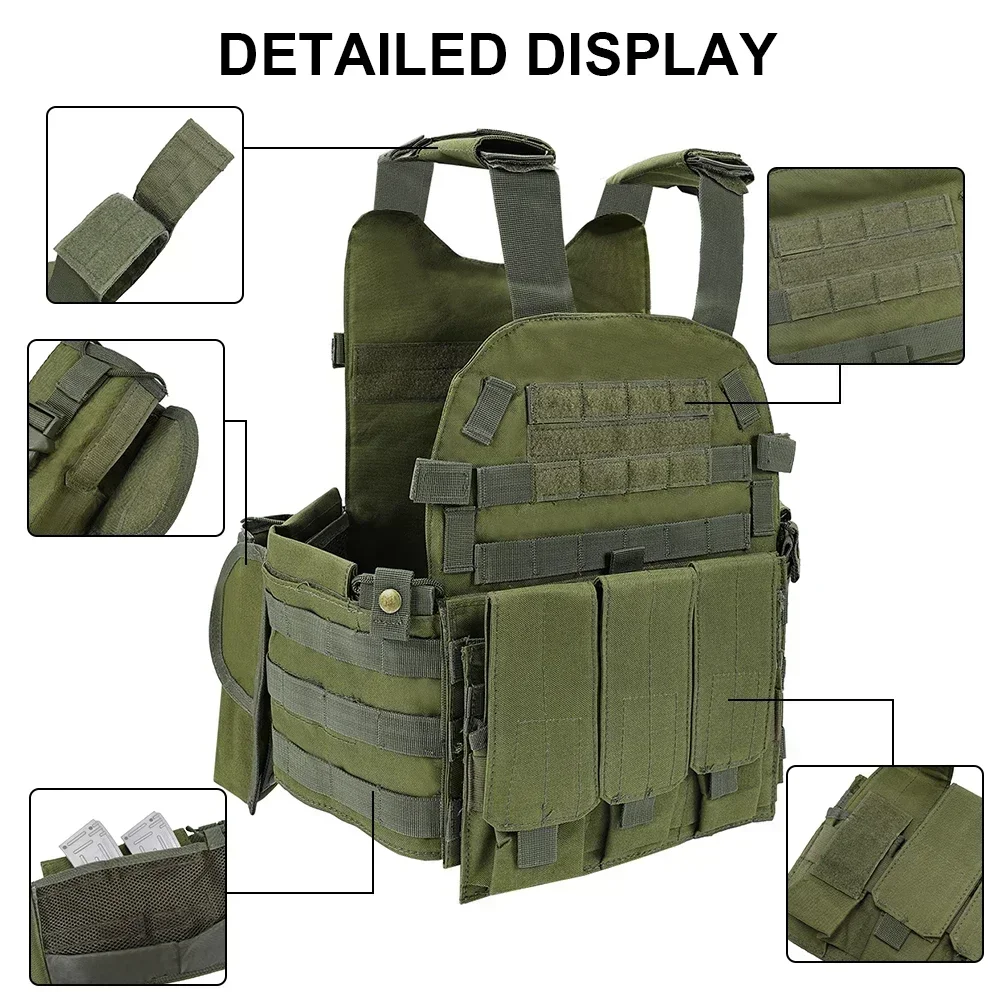 Chaleco táctico MOLLE camuflaje nylon airsoft combate montaña