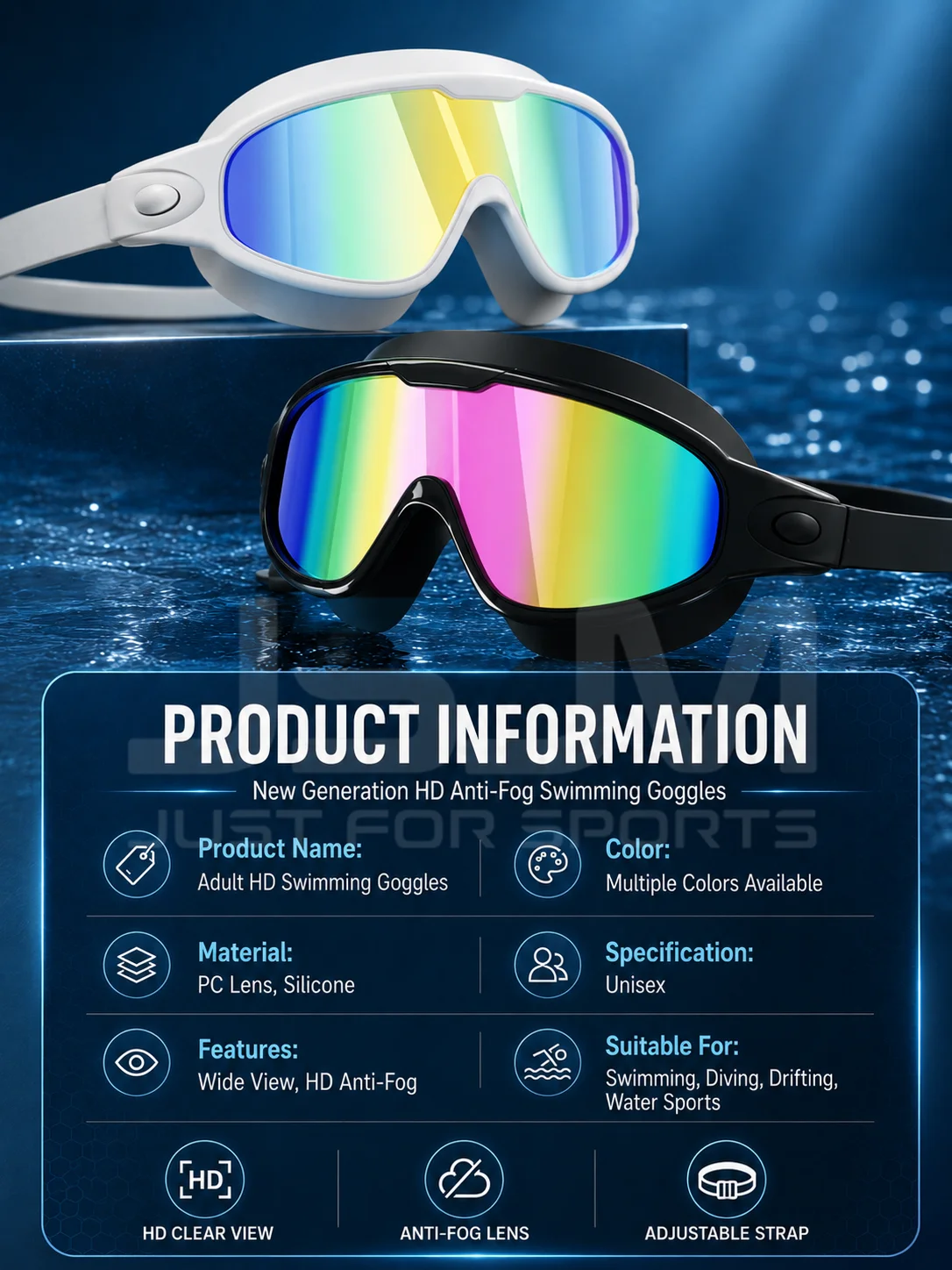 Gafas natación adulto antivaho UV400 con kit completo - imagen 5