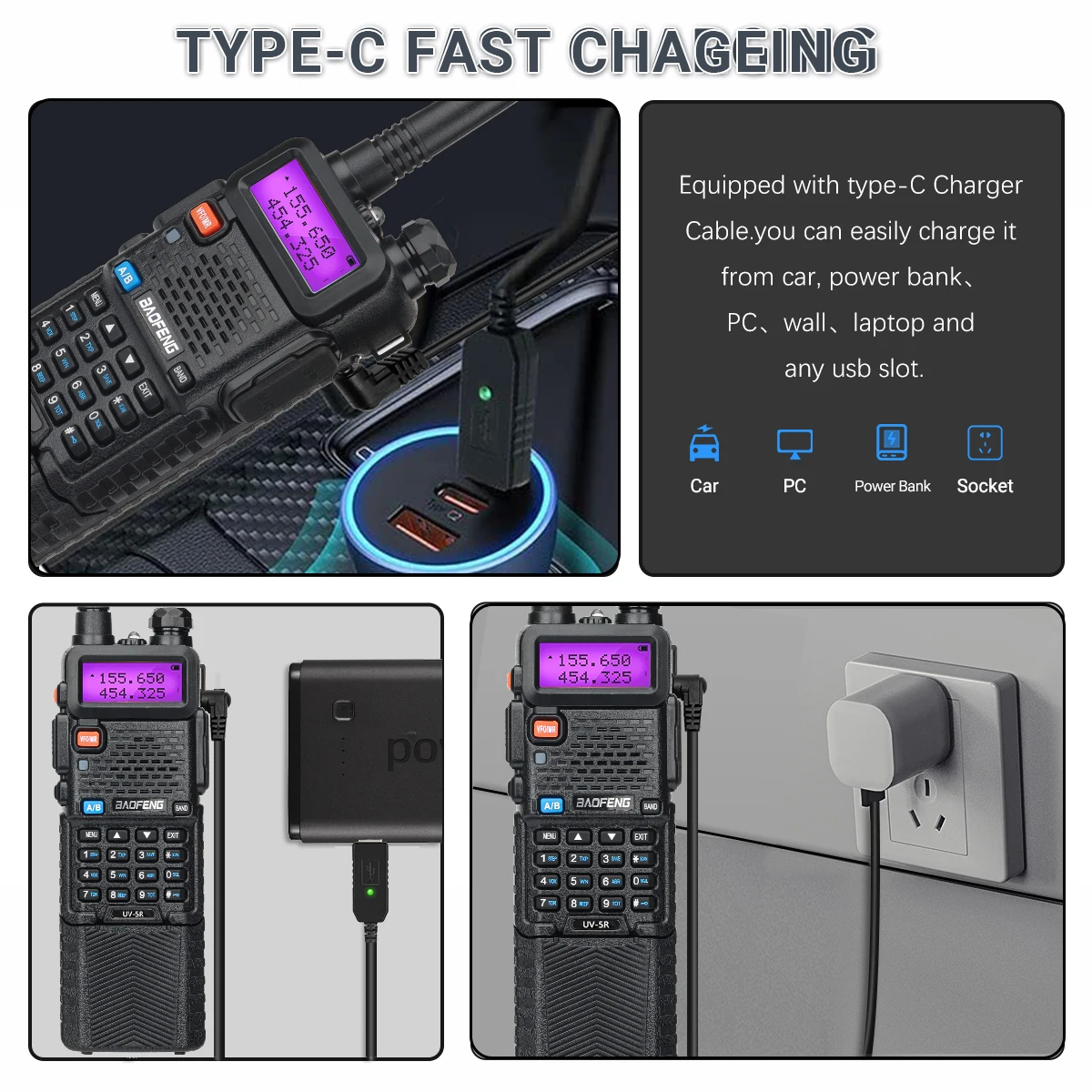 Baofeng UV-5R en uso para senderismo y actividades outdoor