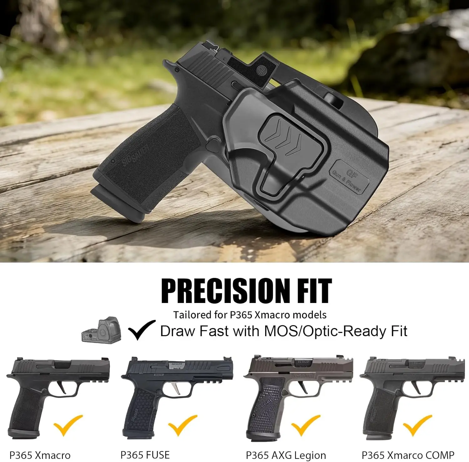 Funda OWB para Sig P365 X-Macro retención Nivel II óptica 360° derecha - imagen 4