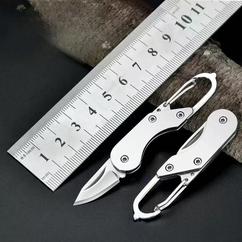Mini cuchillo plegable de acero inoxidable tipo llavero portátil - imagen 2