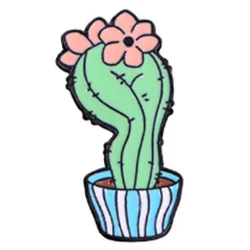 Pin de solapa esmalte cactus y calavera para mochila, ropa