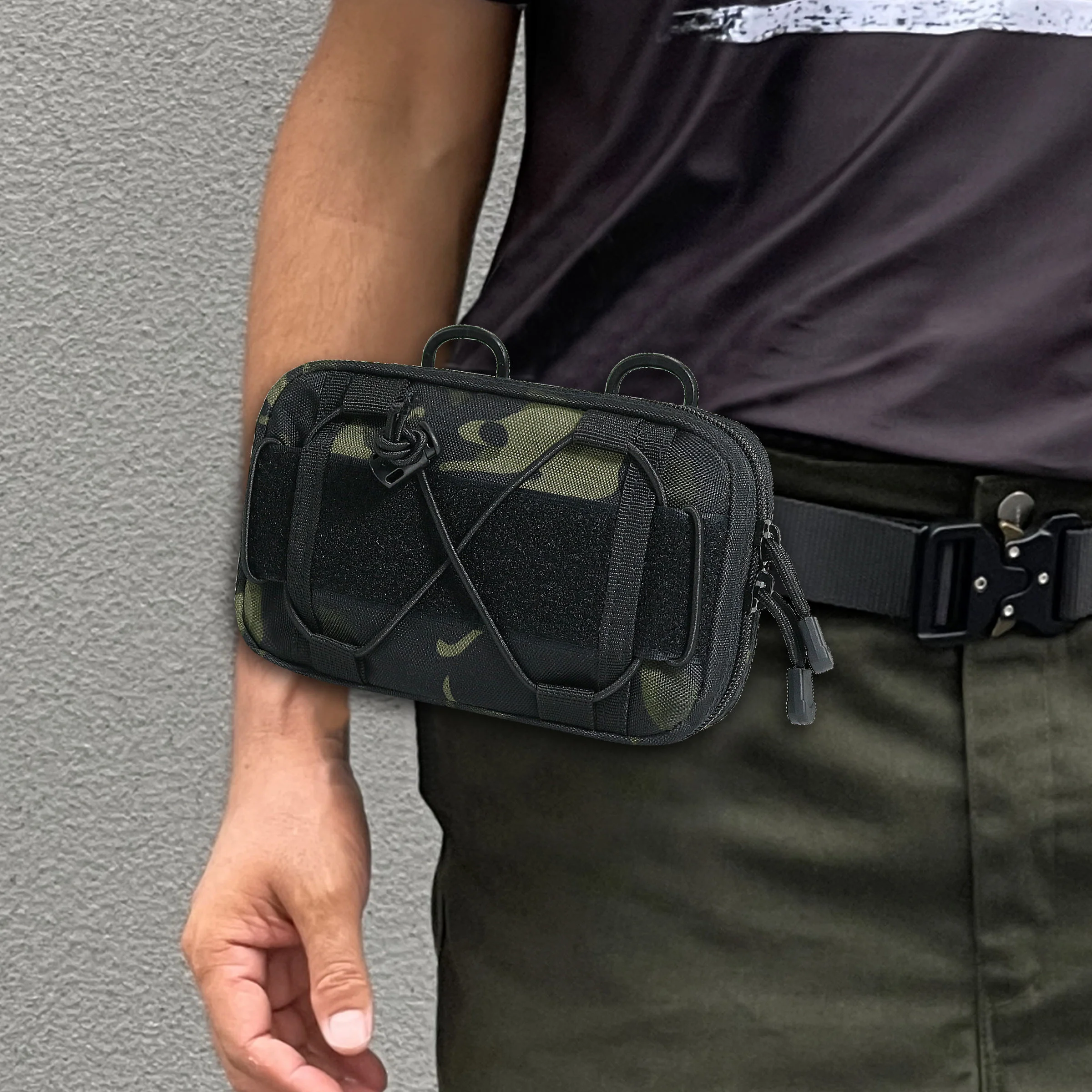 Bolsa táctica de cintura MOLLE horizontal para herramientas EDC