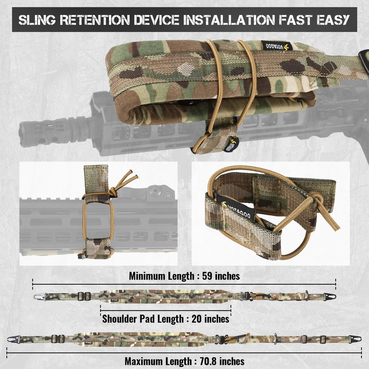 Correa táctica QD con gancho HK y ajuste rápido para rifle - imagen 5