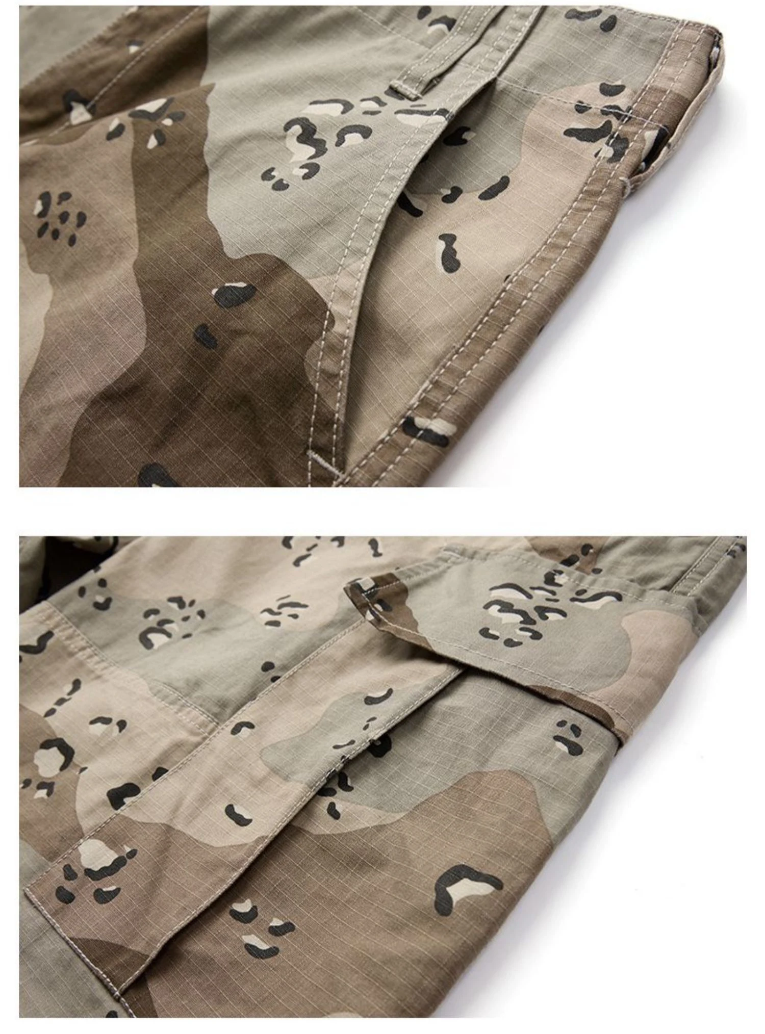 Pantalones tácticos camuflaje algodón cuadros varios bolsillos hombre - imagen 4