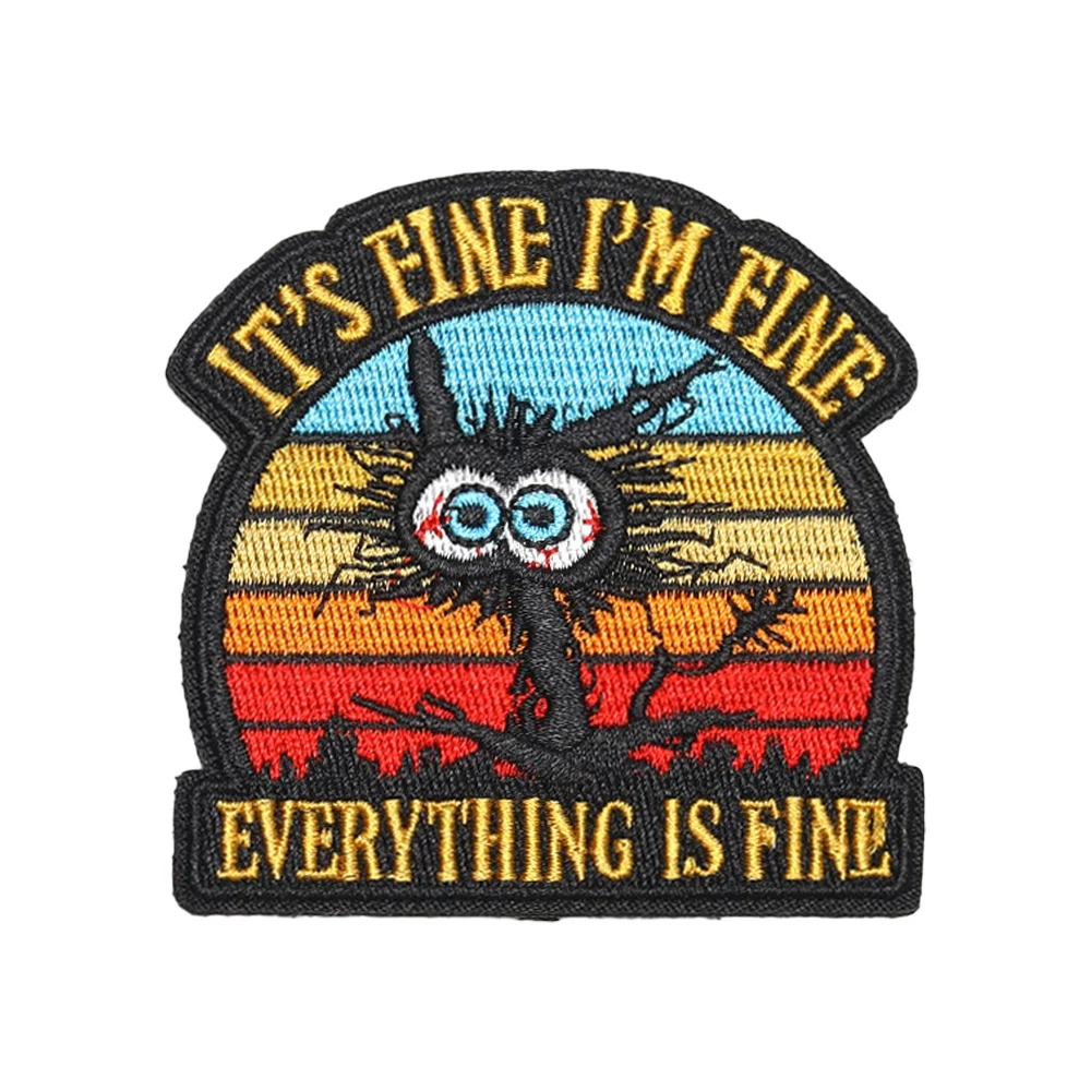 Parche táctico bordado I'M FINE con velcro para gorra MOLLE
