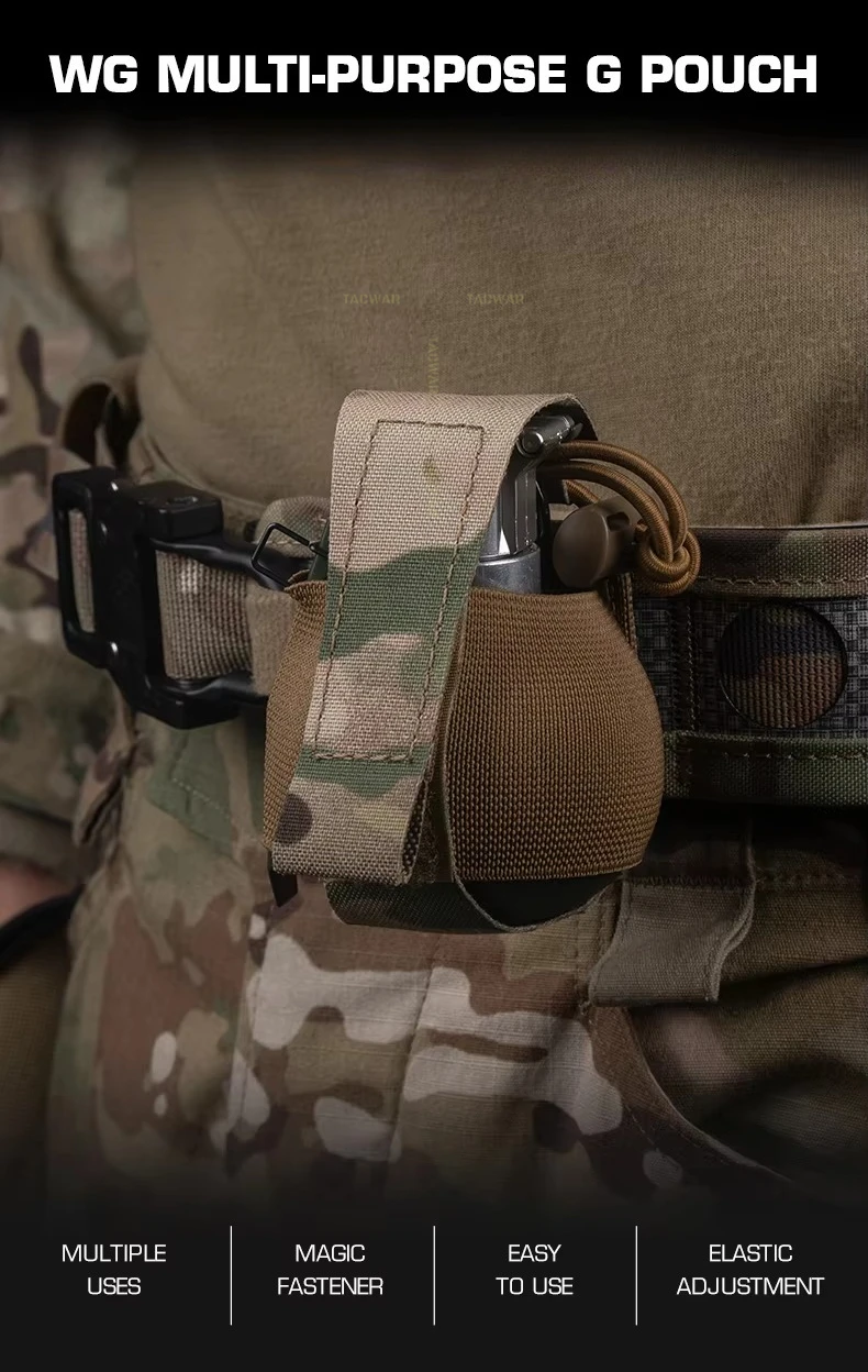 Bolsa táctica MOLLE elástica para una granada