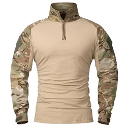 Camisa táctica de combate ripstop para hombre, manga larga